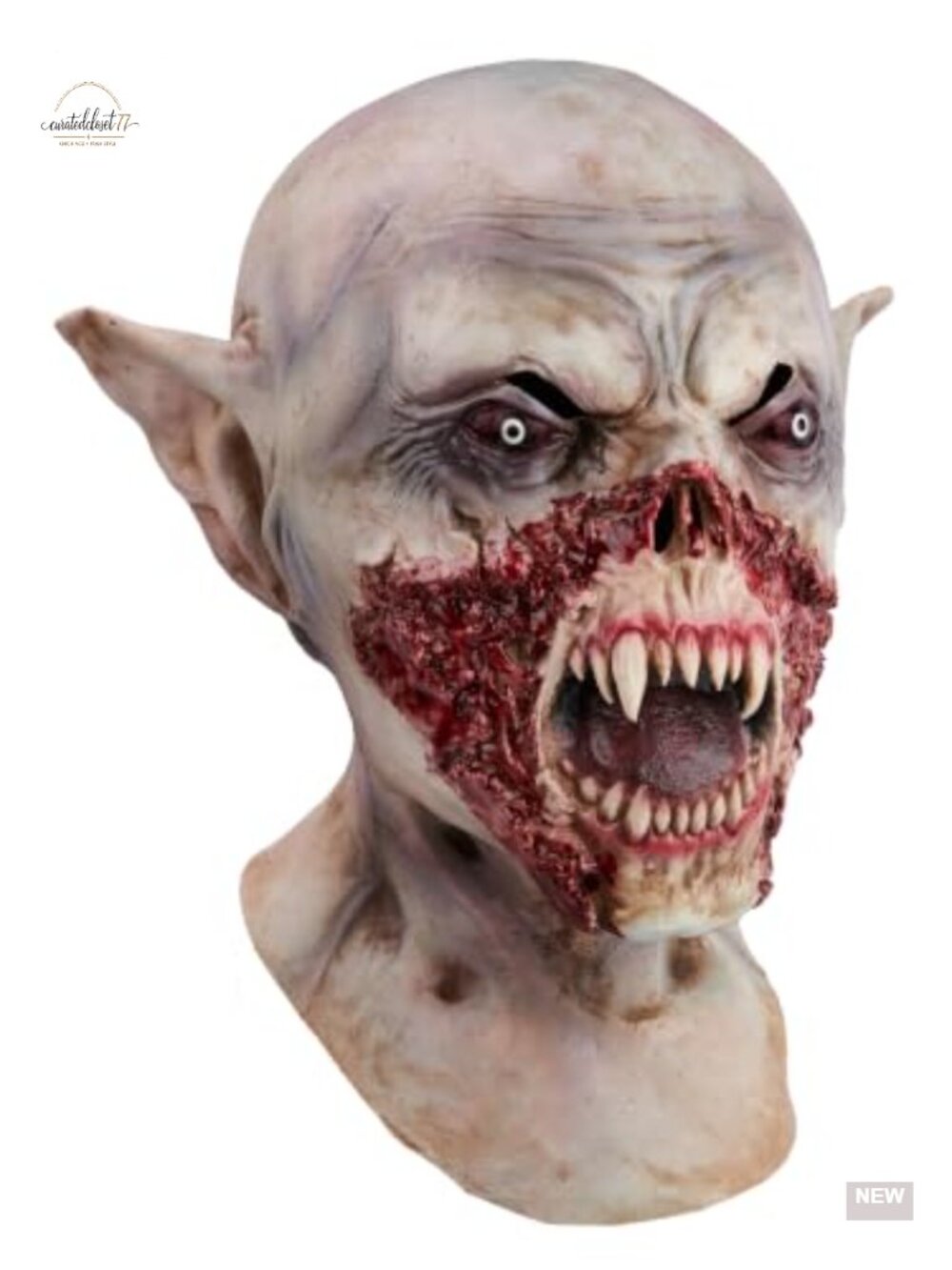 Men's Vampire Mask Full Head Latex Halloween Costume Accessory